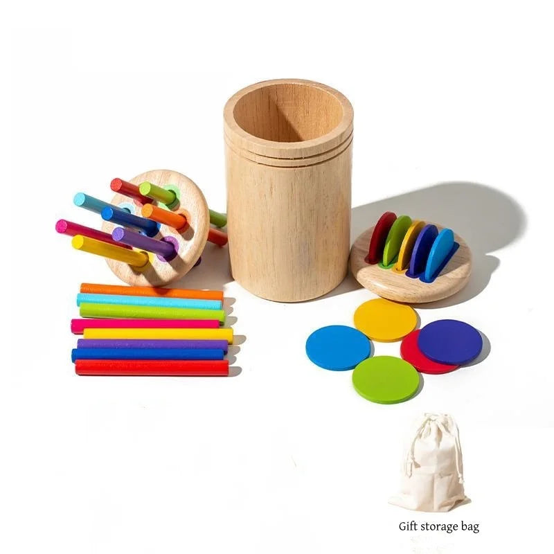 Jouets Montessori en bois / Tri des couleurs / Jouets de motricité fine / Association des formes / Jouets sensoriels / Puzzle éducatif pour tout-petits