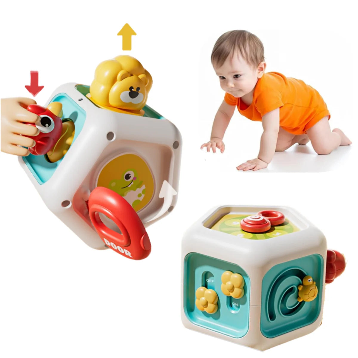 Cube d'activité mentaires orielle Montessori pour bébé, jouet d'apprentissage précoce, jouet de motricité fine, cadeaux de voyage - easyfycontrol