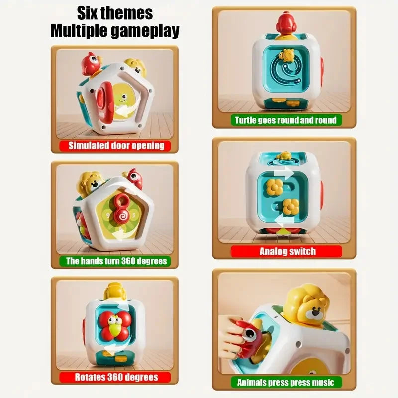 Cube d'activité mentaires orielle Montessori pour bébé, jouet d'apprentissage précoce, jouet de motricité fine, cadeaux de voyage