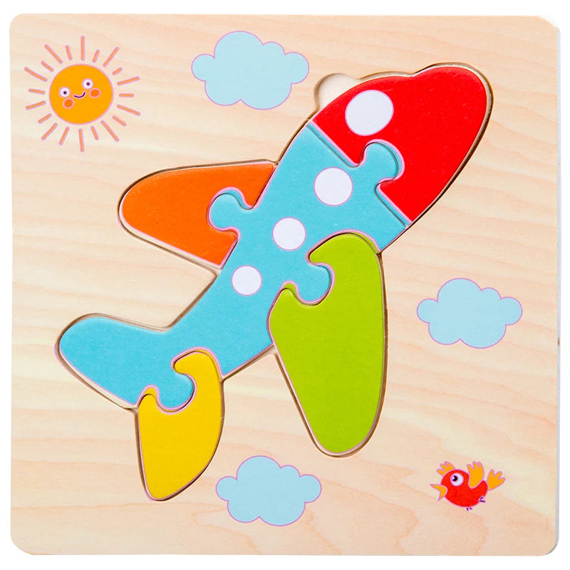 Puzzles 3D en bois pour bébés / Tangram de formes / Apprentissage éducatif / Animaux dessin animé / Jouet de réflexion pour enfants / Idée cadeau