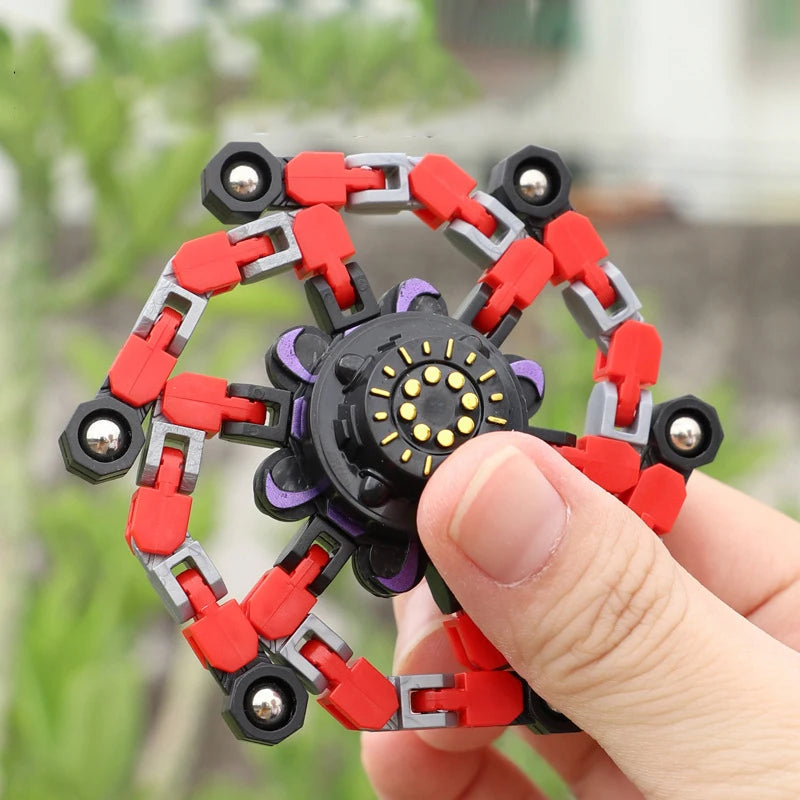 Fidget spinner déformable en chaîne / Jouet antistress pour enfants / Hand spinner / Jouet de détente pour adultes / Gyro sensoriel / Idée cadeau