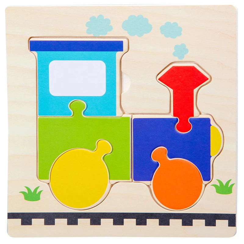 Puzzles 3D en bois pour bébés / Tangram de formes / Apprentissage éducatif / Animaux dessin animé / Jouet de réflexion pour enfants / Idée cadeau