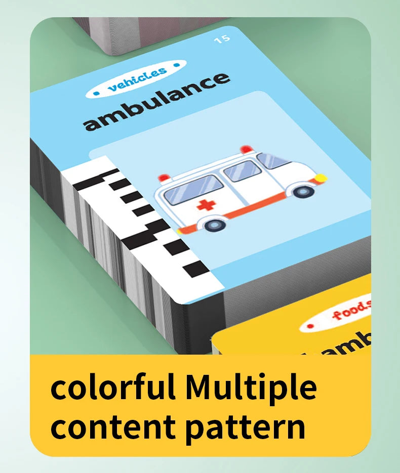 Machine de cartes éducatives précoces / Cartes audio en anglais / Apprentissage du langage parlant / Jouet électronique pour enfants / Cadeau d’anniversaire