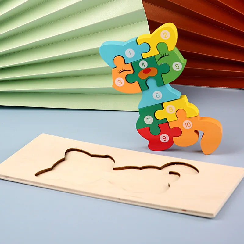 Puzzles en bois Montessori pour tout-petits / Jouets Montessori pour enfants de 2 à 5 ans / Puzzle éducatif 3D dinosaures
