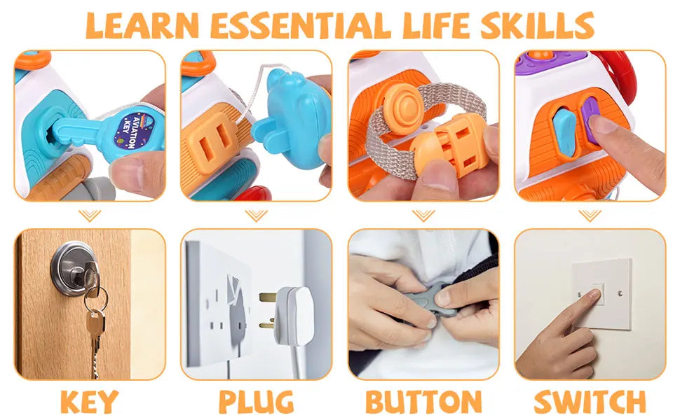 Cube de planche occupée pour bébé, jouets sensoriels Montessori pour tout-petits, activités d'apprentissage éducatives, jouet de voyage, boîte de verrouillage, motricité Fine