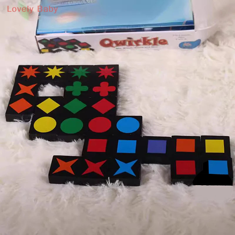 Cadeaux de Noël / Nouveaux jouets éducatifs pour enfants / Jeu de stratégie en bois Qwirkle / Jeu interactif parent-enfant / Jouets pour enfants et adultes