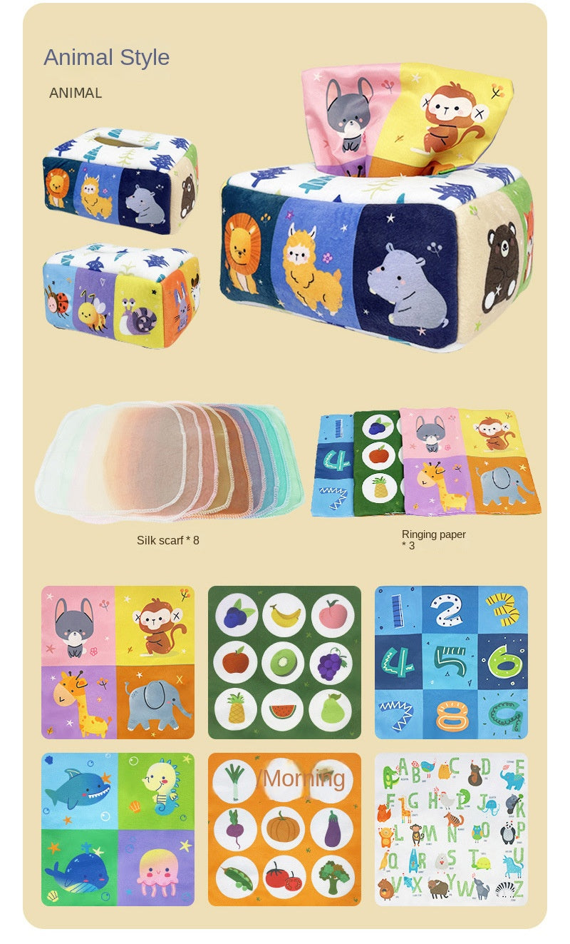 Jouet Montessori pour bébé, boîte à mouchoirs magique, activité d'apprentissage, jouet mentaires oriel pour enfants, exercice des doigts, jeu de société occupé