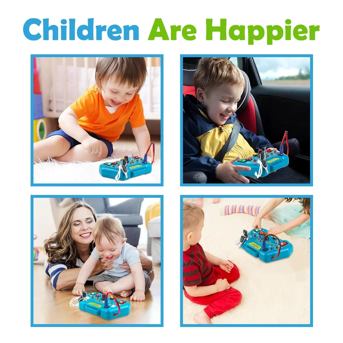 Busy Board Montessori avec interrupteurs et lumières LED / Jouet sensoriel portable / Puzzle électrique éducatif / Pour tout-petits / Idée cadeau