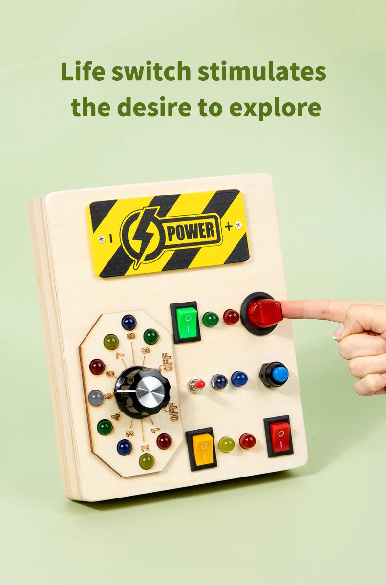 Bébé Montessori occupé conseil lumière LED interrupteurs panneau de commande jouets sensoriels en bois occupé conseil enfants jeux enfants Puzzle jouets cadeaux
