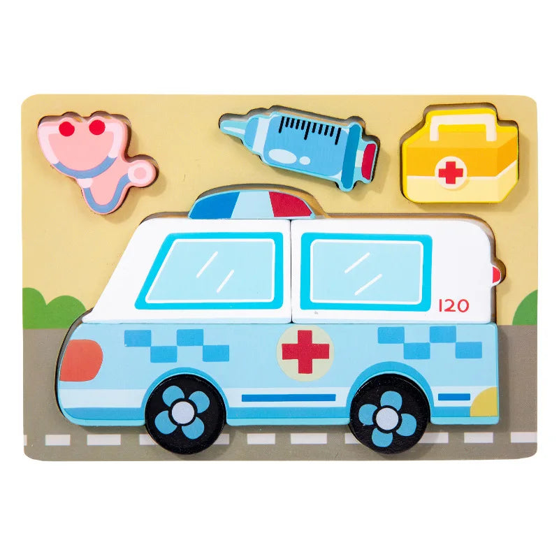 Puzzles en bois Montessori pour tout-petits / Jouets Montessori pour enfants de 2 à 5 ans / Puzzle éducatif 3D dinosaures