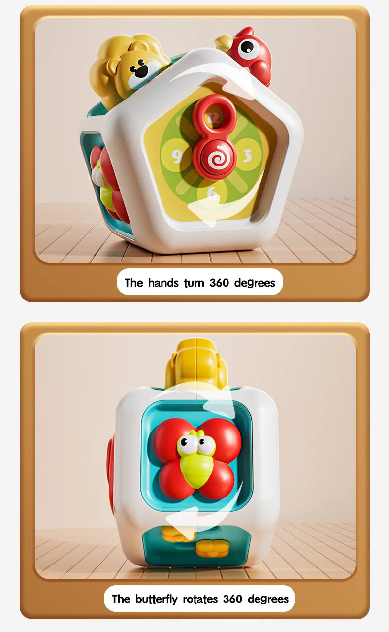 Cube de planche occupée pour bébé, jouets sensoriels Montessori pour tout-petits, activités d'apprentissage éducatives, jouet de voyage, boîte de verrouillage, motricité Fine