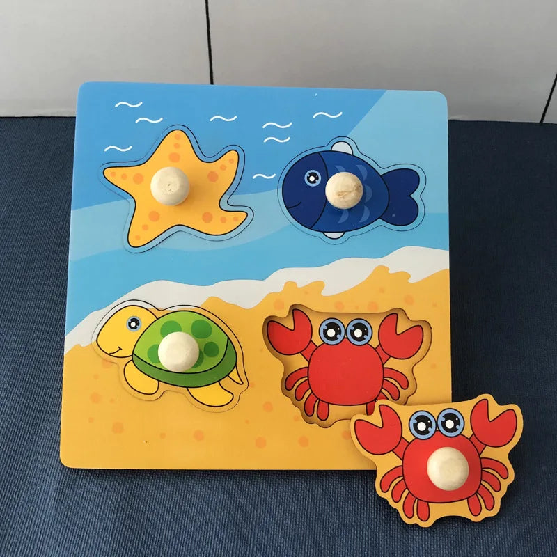 Puzzles en bois Montessori pour tout-petits / Jouets Montessori pour enfants de 2 à 5 ans / Puzzle éducatif 3D dinosaures