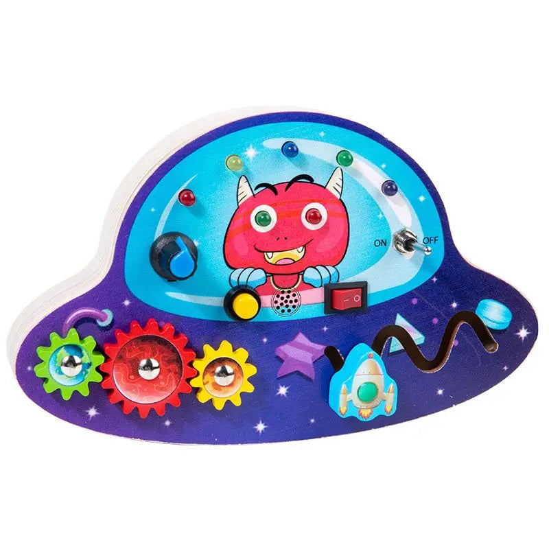 Planche d’activités Montessori / Circuit LED avec prise et interrupteur ON/OFF / Développement de la motricité fine et des capacités cognitives / Jouet éducatif pour bébés / Idée cadeau Busy Board