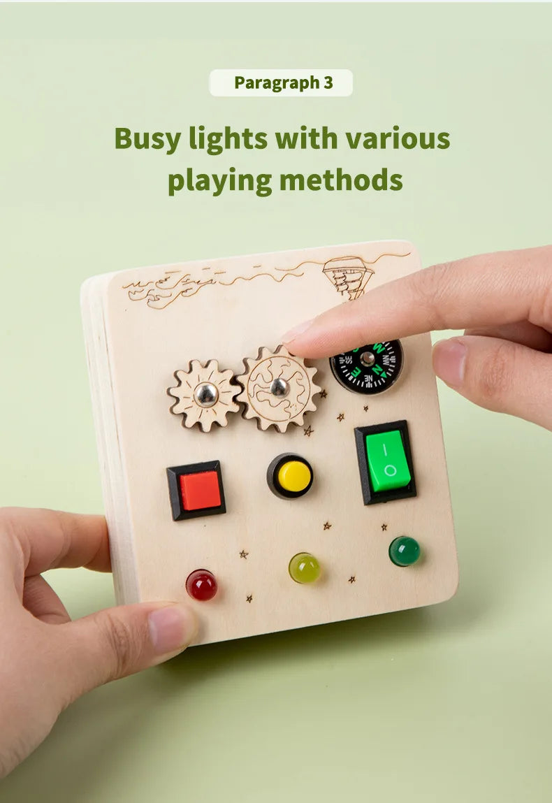 Bébé Montessori occupé conseil lumière LED interrupteurs panneau de commande jouets sensoriels en bois occupé conseil enfants jeux enfants Puzzle jouets cadeaux