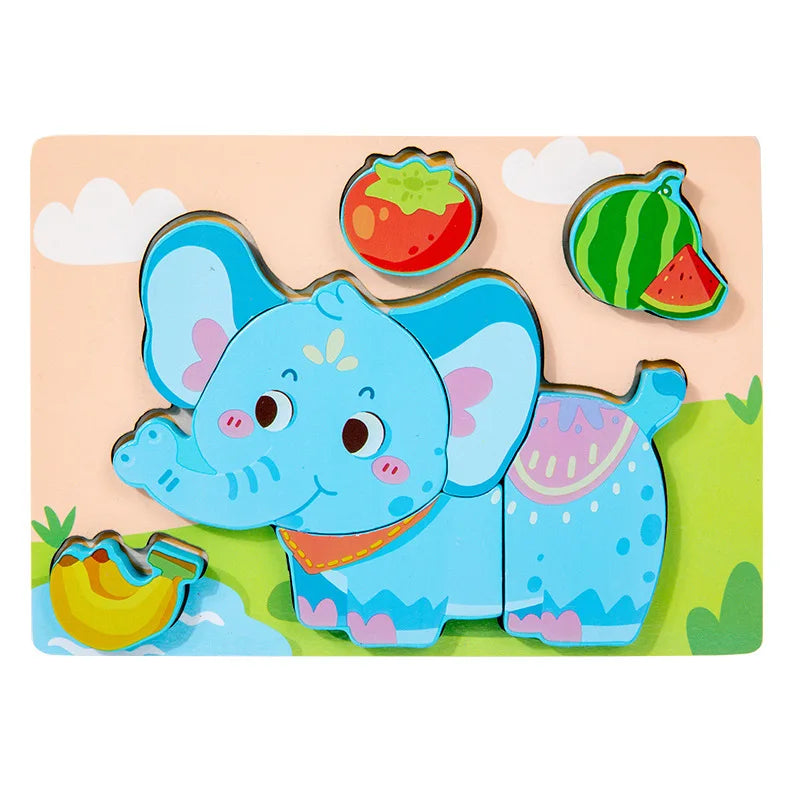 Puzzles en bois Montessori pour tout-petits / Jouets Montessori pour enfants de 2 à 5 ans / Puzzle éducatif 3D dinosaures