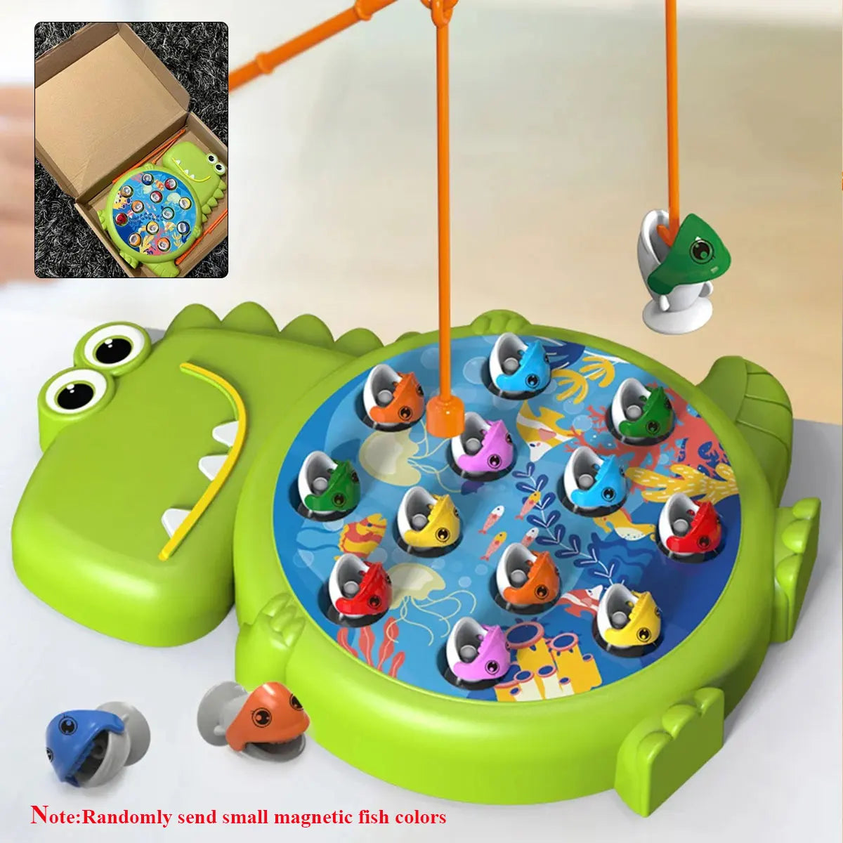 Jeu de pêche magnétique dinosaures / Jouet avec canne pour enfants / Jouet Montessori pour bébés / Jouet éducatif sans rotation / Idée cadeau