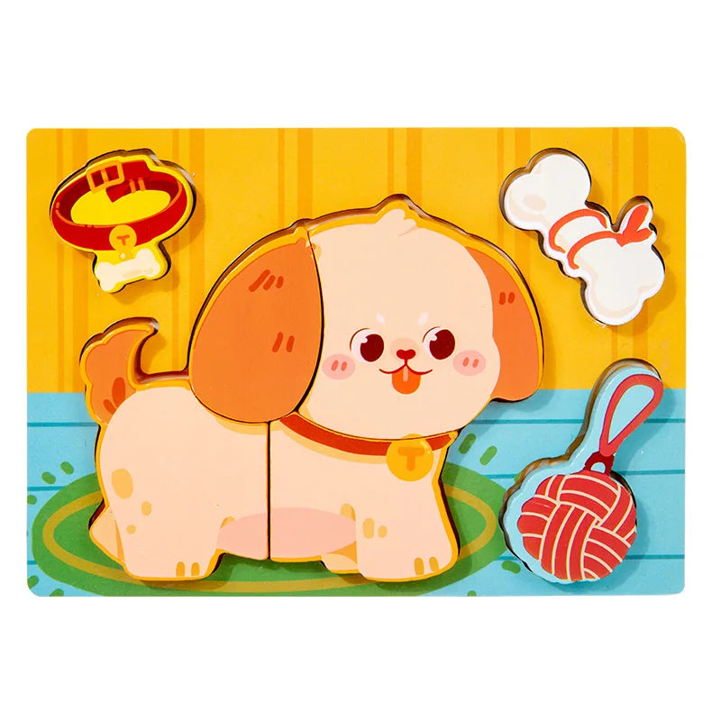 Puzzles en bois Montessori pour tout-petits / Jouets Montessori pour enfants de 2 à 5 ans / Puzzle éducatif 3D dinosaures