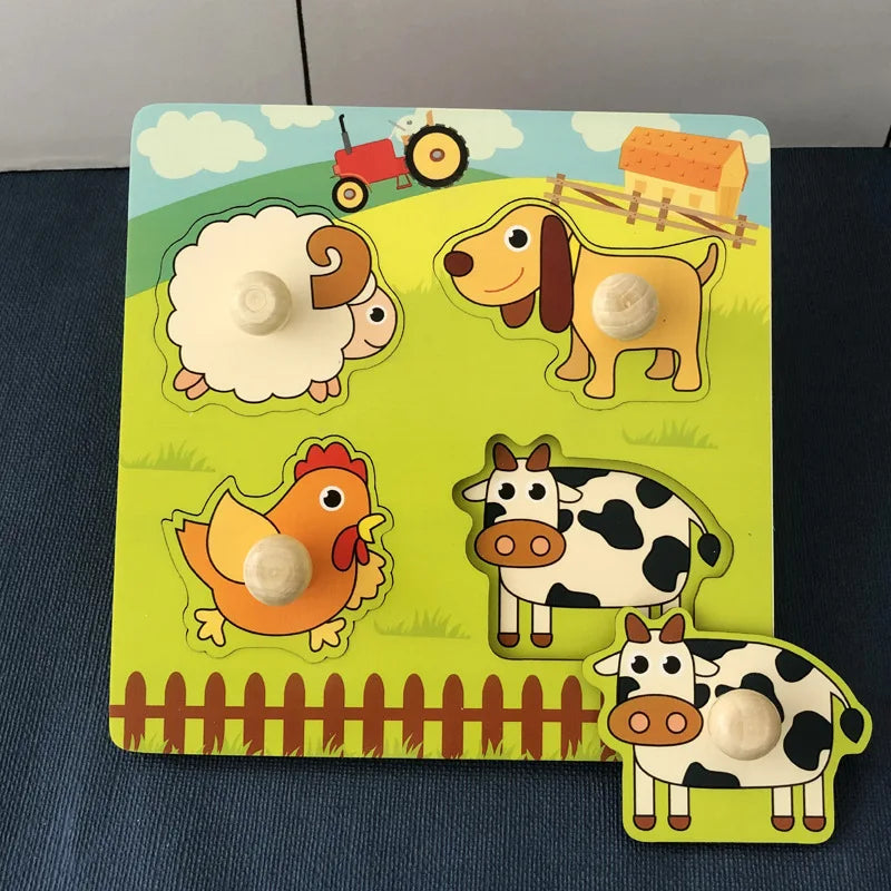 Puzzles en bois Montessori pour tout-petits / Jouets Montessori pour enfants de 2 à 5 ans / Puzzle éducatif 3D dinosaures