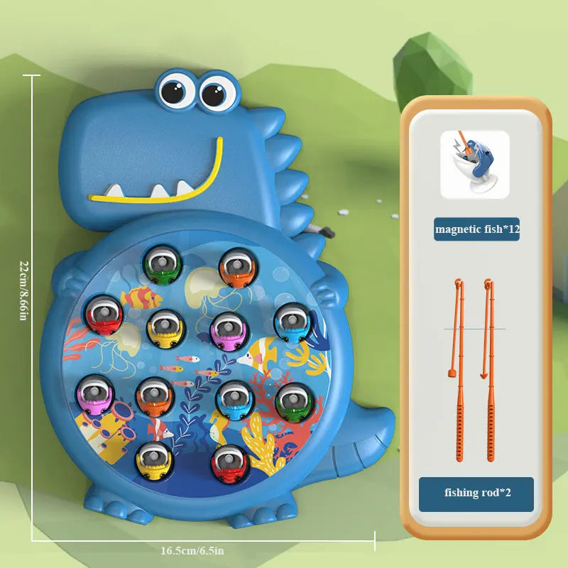 Jeu de pêche magnétique dinosaures / Jouet avec canne pour enfants / Jouet Montessori pour bébés / Jouet éducatif sans rotation / Idée cadeau