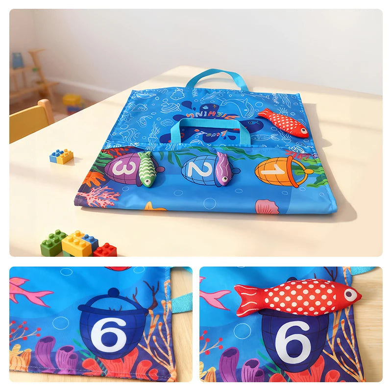 Jouets en tissu éducatifs pour bébés / Développement de l’attention et des capacités cognitives / Apaisants et organisants / Jeu de pêche amusant