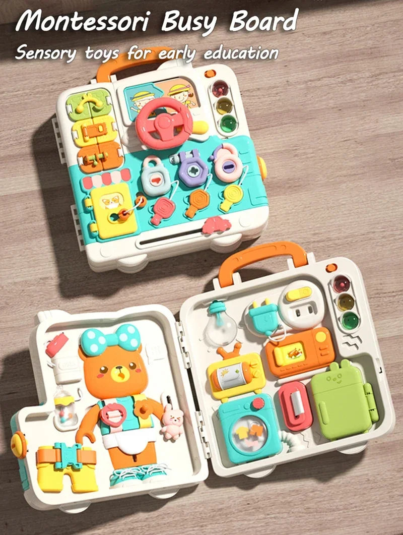 Planche d’activités Montessori / Jouet sensoriel avec musique et interrupteurs lumineux / Jouet multifonction pour tout-petits / Cadeau éducatif pour la petite enfance