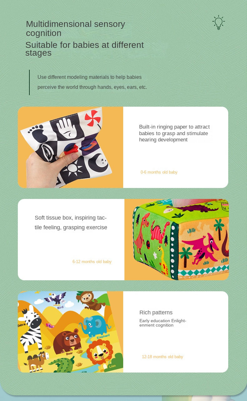Jouet Montessori pour bébé, boîte à mouchoirs magique, activité d'apprentissage, jouet mentaires oriel pour enfants, exercice des doigts, jeu de société occupé