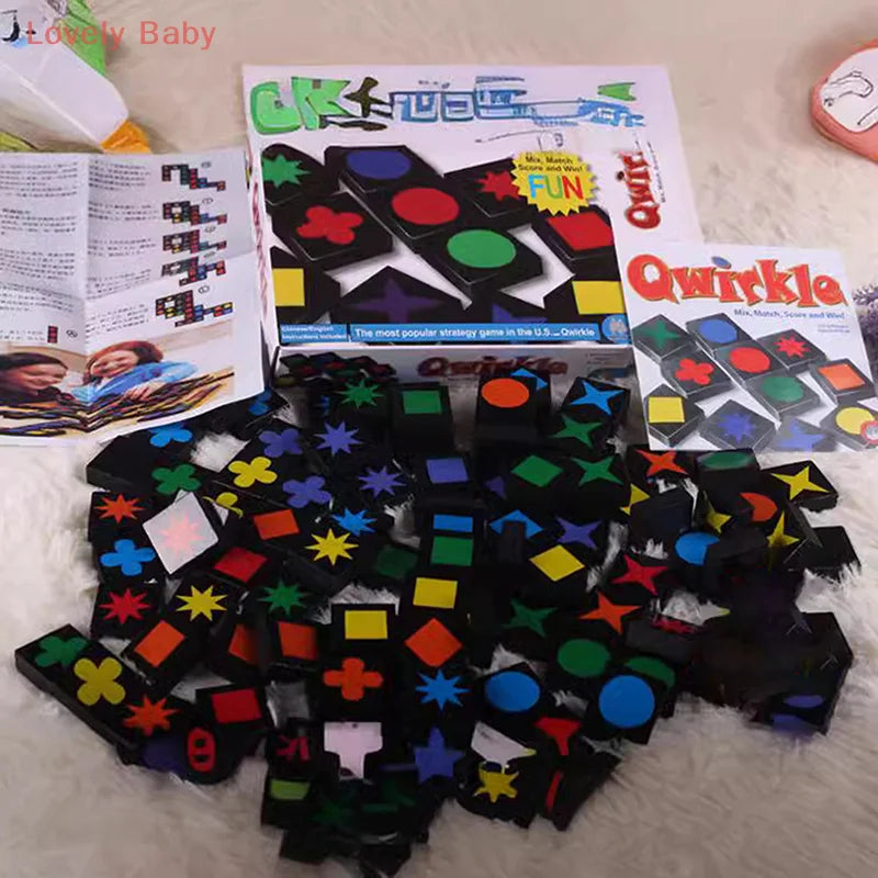 Cadeaux de Noël / Nouveaux jouets éducatifs pour enfants / Jeu de stratégie en bois Qwirkle / Jeu interactif parent-enfant / Jouets pour enfants et adultes