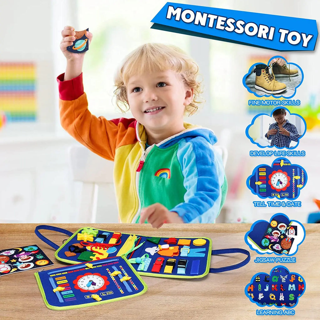 Planche d’activités Montessori / Planche sensorielle pour développer la motricité / Jouet d’apprentissage pour tout-petits / Cadeau de Noël