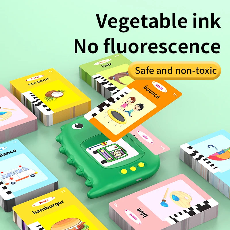 Machine de cartes éducatives précoces / Cartes audio en anglais / Apprentissage du langage parlant / Jouet électronique pour enfants / Cadeau d’anniversaire