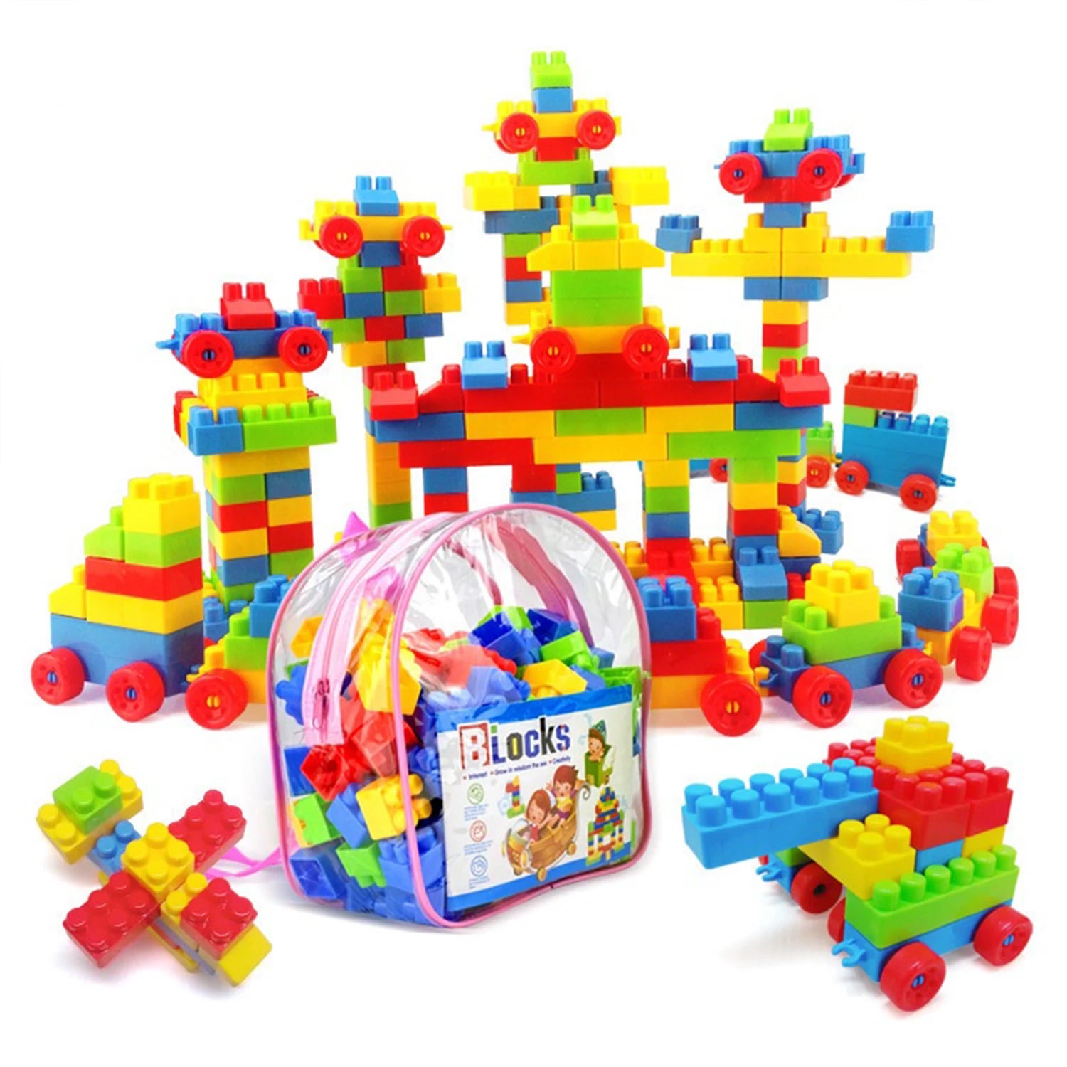 130 pièces / gros blocs de construction / jouets éducatifs à assembler / pour la petite enfance / modèles multiples à construire