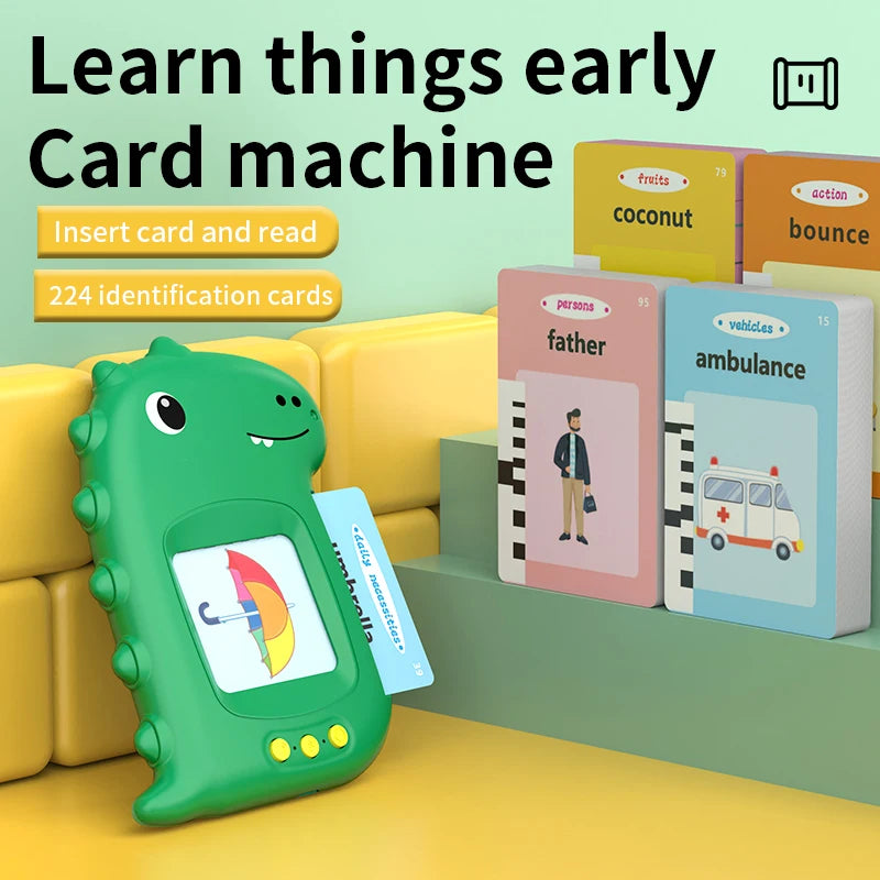 Machine de cartes éducatives précoces / Cartes audio en anglais / Apprentissage du langage parlant / Jouet électronique pour enfants / Cadeau d’anniversaire