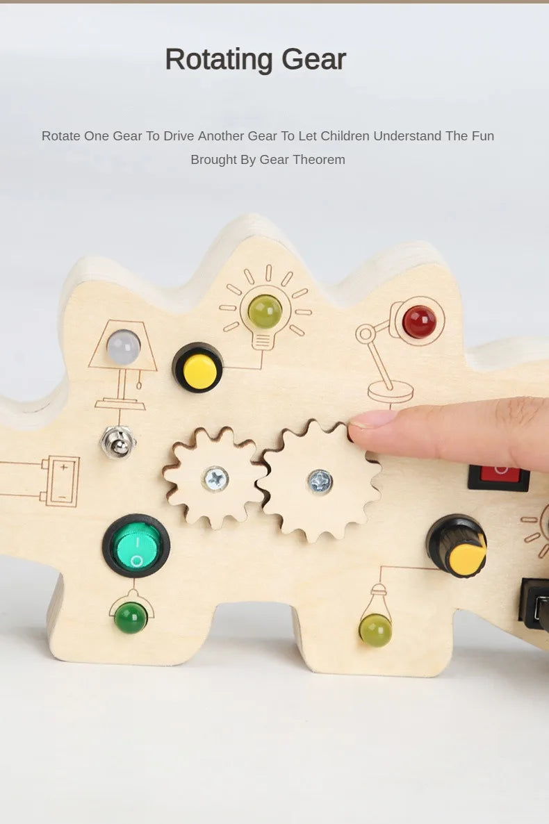 Planche d’activités Montessori / Circuit LED avec prise et interrupteur ON/OFF / Développement de la motricité fine et des capacités cognitives / Jouet éducatif pour bébés / Idée cadeau Busy Board