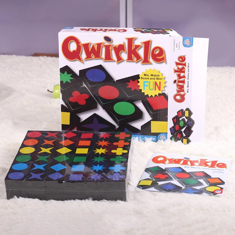Cadeaux de Noël / Nouveaux jouets éducatifs pour enfants / Jeu de stratégie en bois Qwirkle / Jeu interactif parent-enfant / Jouets pour enfants et adultes