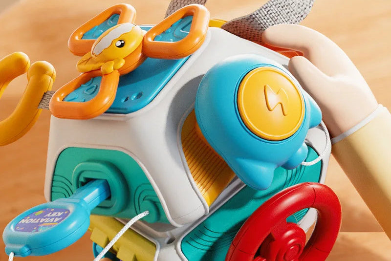 Cube de planche occupée pour bébé, jouets sensoriels Montessori pour tout-petits, activités d'apprentissage éducatives, jouet de voyage, boîte de verrouillage, motricité Fine