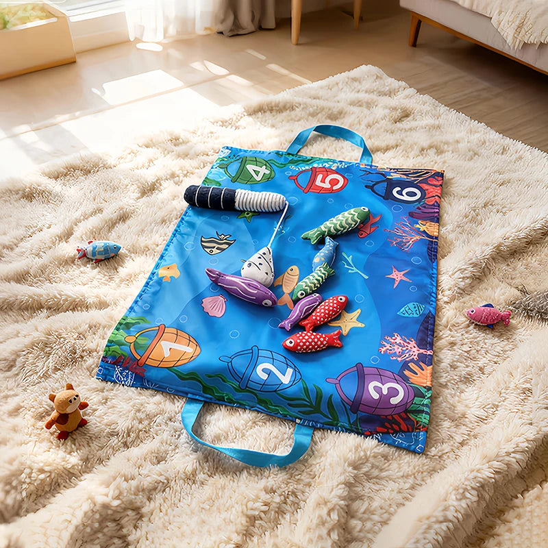 Jouets en tissu éducatifs pour bébés / Développement de l’attention et des capacités cognitives / Apaisants et organisants / Jeu de pêche amusant