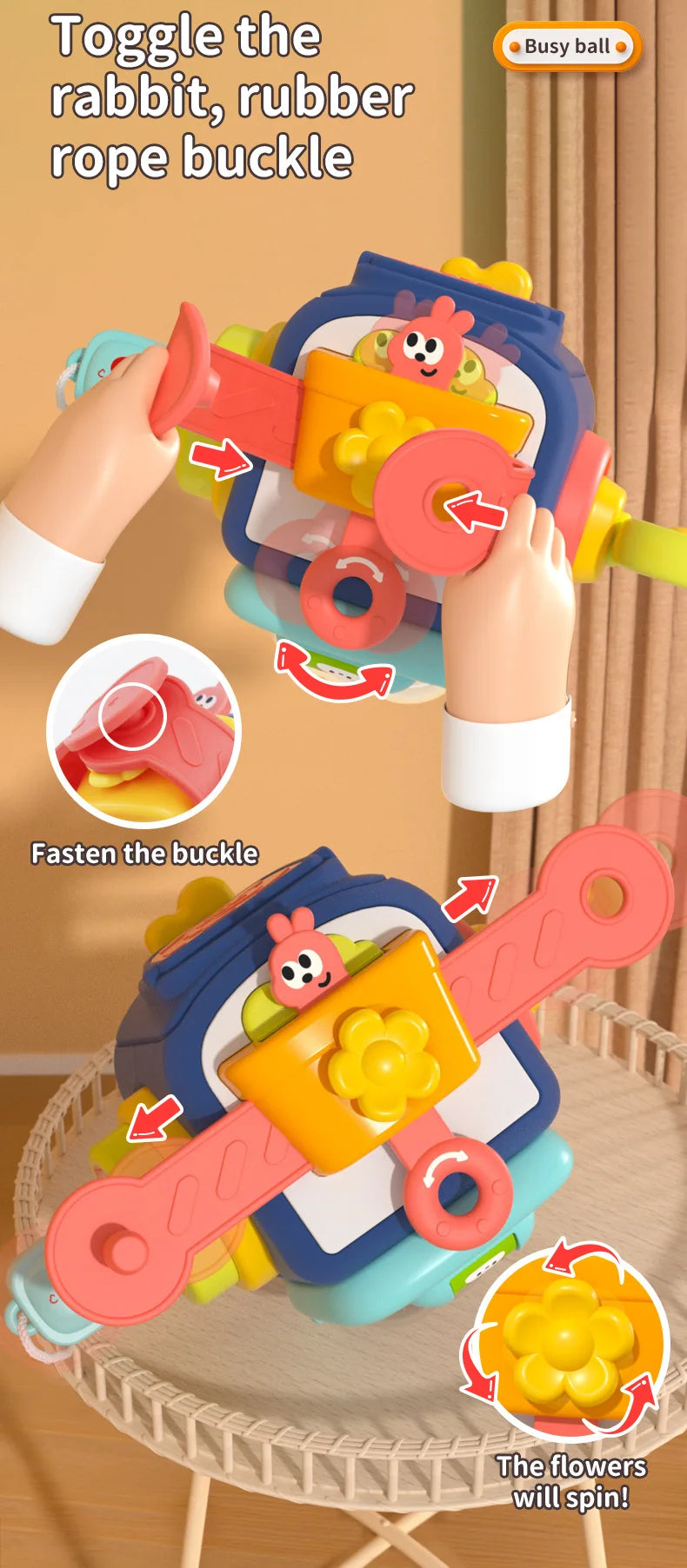 Cube de planche occupée pour bébé, jouets sensoriels Montessori pour tout-petits, activités d'apprentissage éducatives, jouet de voyage, boîte de verrouillage, motricité Fine