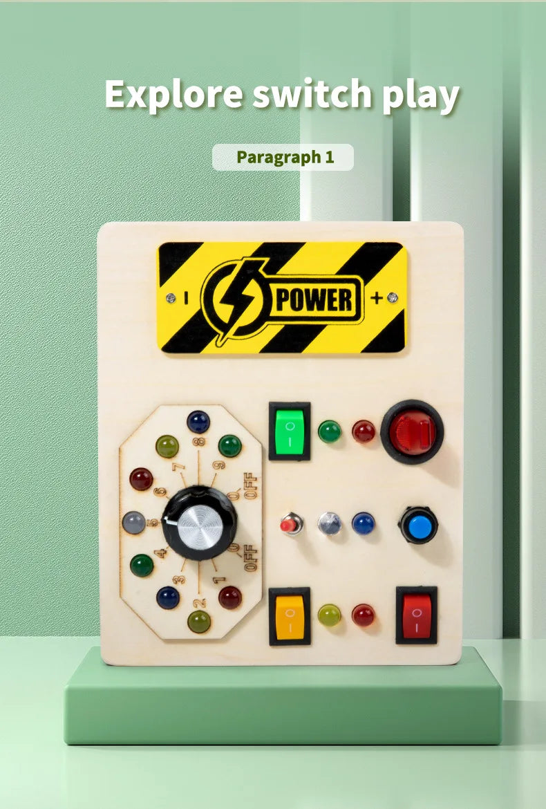 Bébé Montessori occupé conseil lumière LED interrupteurs panneau de commande jouets sensoriels en bois occupé conseil enfants jeux enfants Puzzle jouets cadeaux