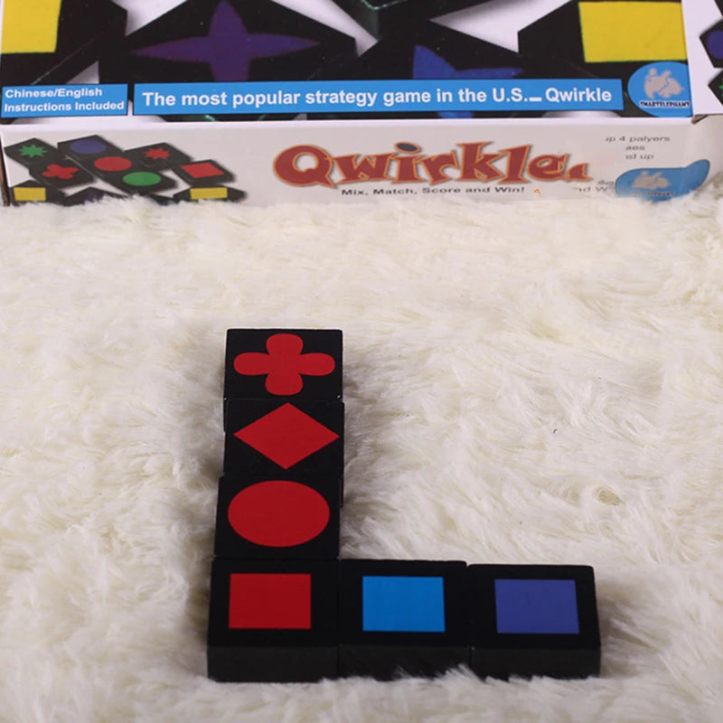 Cadeaux de Noël / Nouveaux jouets éducatifs pour enfants / Jeu de stratégie en bois Qwirkle / Jeu interactif parent-enfant / Jouets pour enfants et adultes
