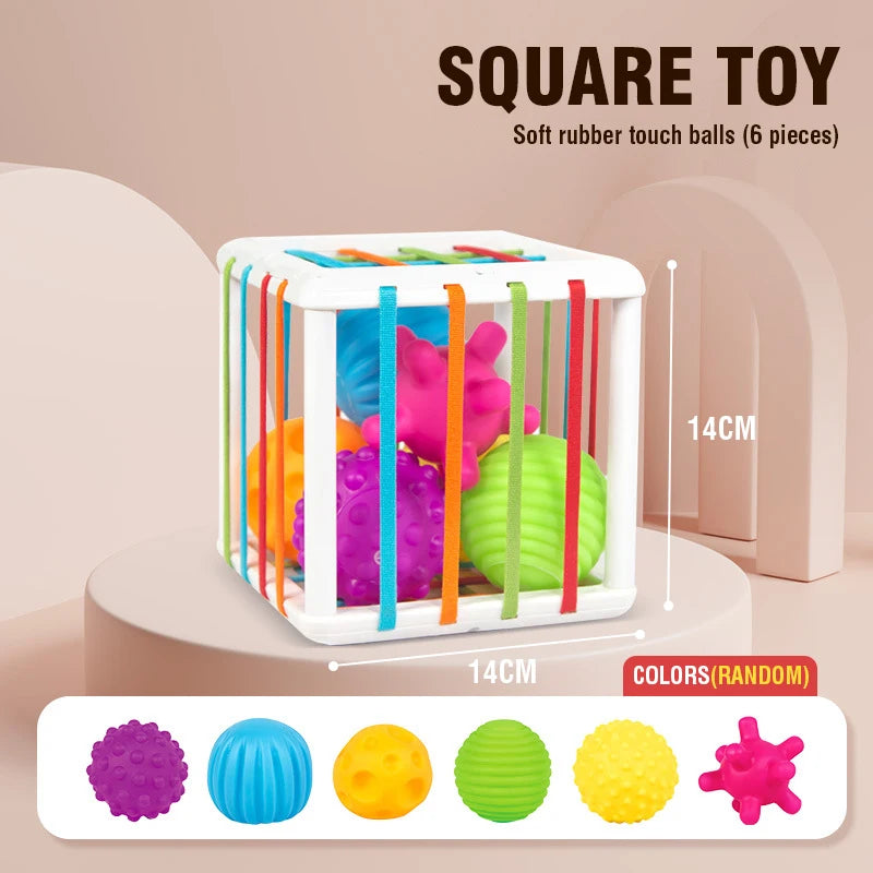 Jouets Montessori Bébé 18 Mois Jeux Éducatifs et Sensoriels, Développement des Sens, Blocs Colorés, Jeu de Tri pour Bébés et Nourrissons