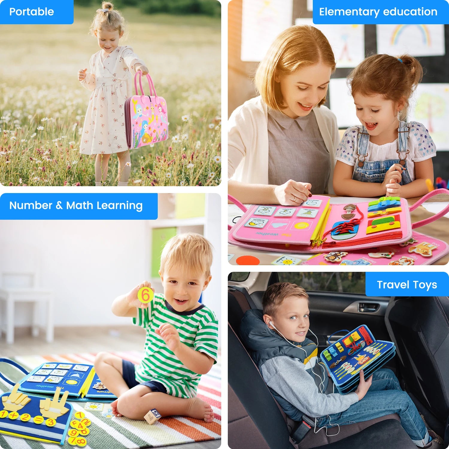 Planche d’activités Montessori / Planche sensorielle pour développer la motricité / Jouet d’apprentissage pour tout-petits / Cadeau de Noël