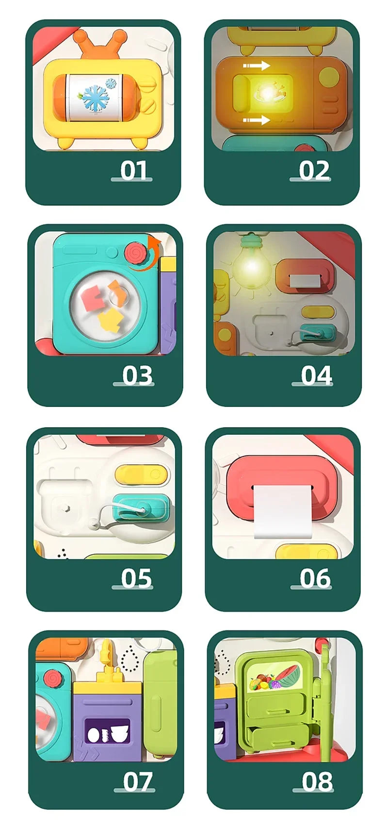 Planche d’activités Montessori / Jouet sensoriel avec musique et interrupteurs lumineux / Jouet multifonction pour tout-petits / Cadeau éducatif pour la petite enfance