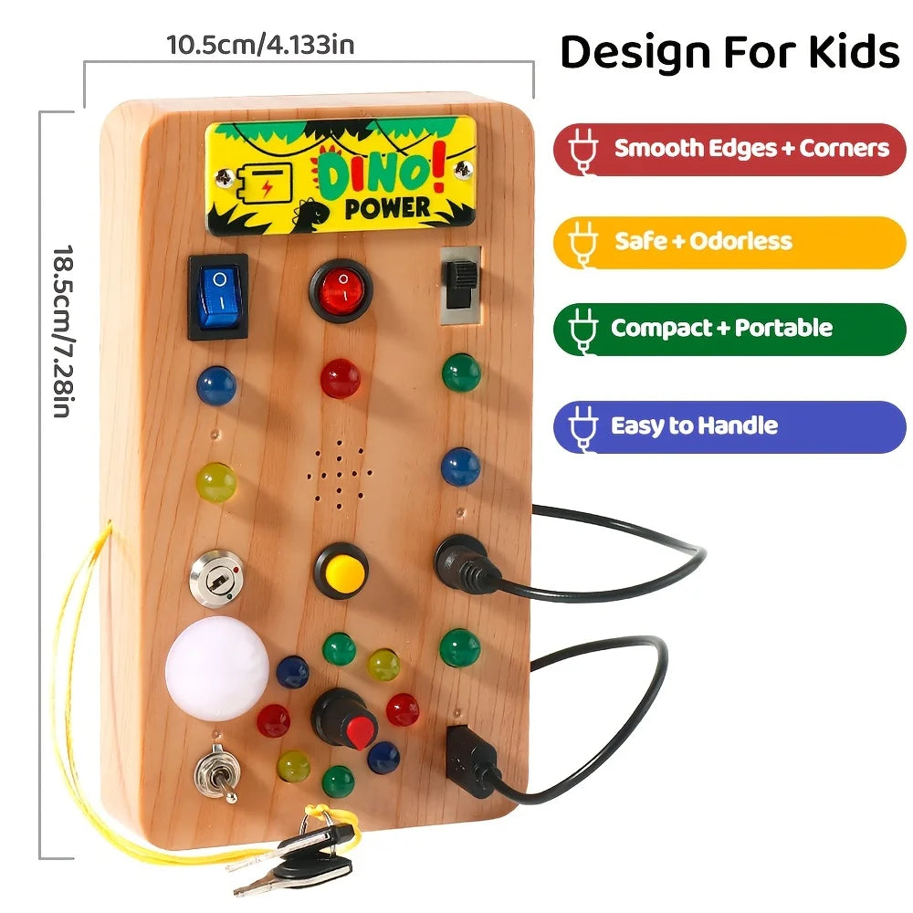 Panneau lumineux LED Montessori pour enfants, interrupteur de Simulation, panneau d'alimentation, bouton lumineux occupé, Puzzle, jouet d'apprentissage pour l'éducation précoce