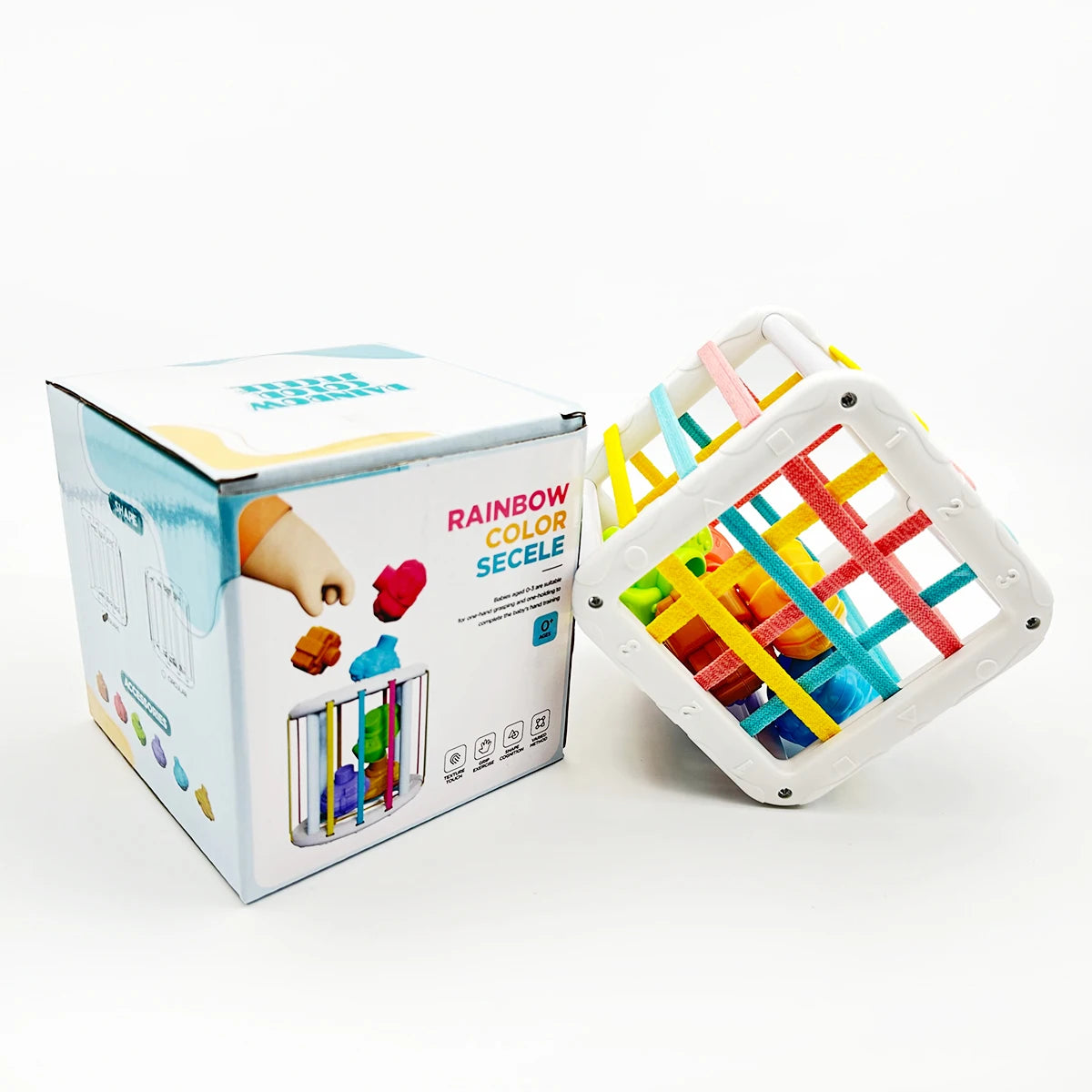 Jouets Montessori Bébé 18 Mois Jeux Éducatifs et Sensoriels, Développement des Sens, Blocs Colorés, Jeu de Tri pour Bébés et Nourrissons