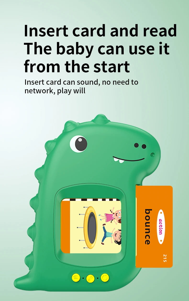 Machine de cartes éducatives précoces / Cartes audio en anglais / Apprentissage du langage parlant / Jouet électronique pour enfants / Cadeau d’anniversaire