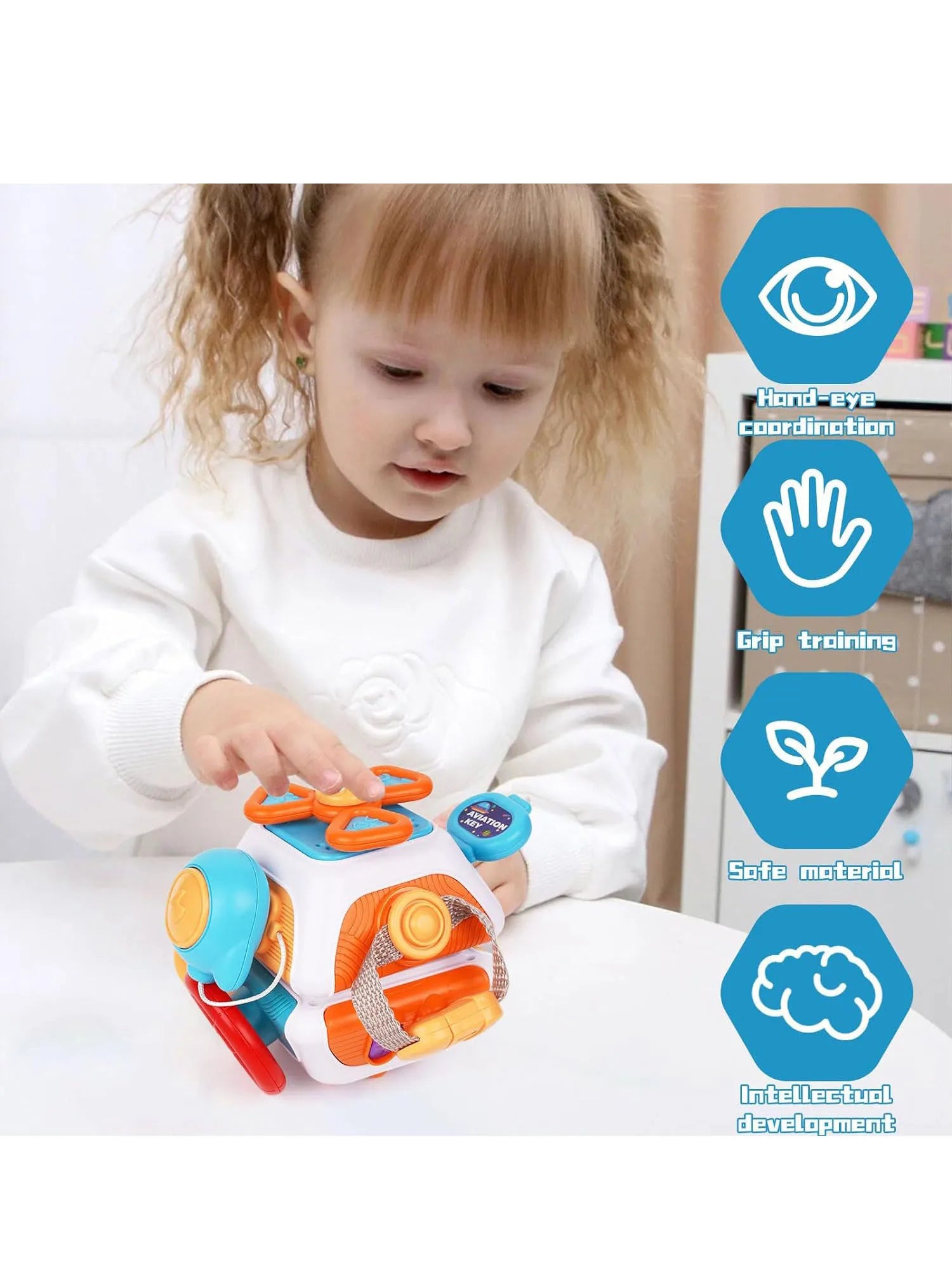 Cube de planche occupée pour bébé, jouets sensoriels Montessori pour tout-petits, activités d'apprentissage éducatives, jouet de voyage, boîte de verrouillage, motricité Fine